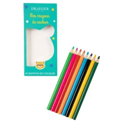 Fournitures Scolaires*Draeger Paris 8 crayons de couleur ours