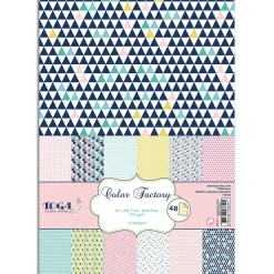 Papier Unitaire*Draeger Paris 48 feuilles A4 imprimées Géométrique Pastel