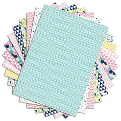 Papier Unitaire*Draeger Paris 48 feuilles A4 imprimées Géométrique Pastel