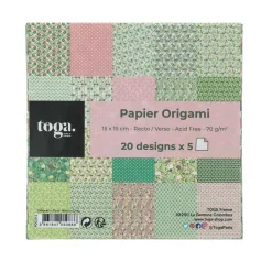 Papier Unitaire*Draeger Paris 100 papiers imprimé Origami Kyoto - 15x15 cm