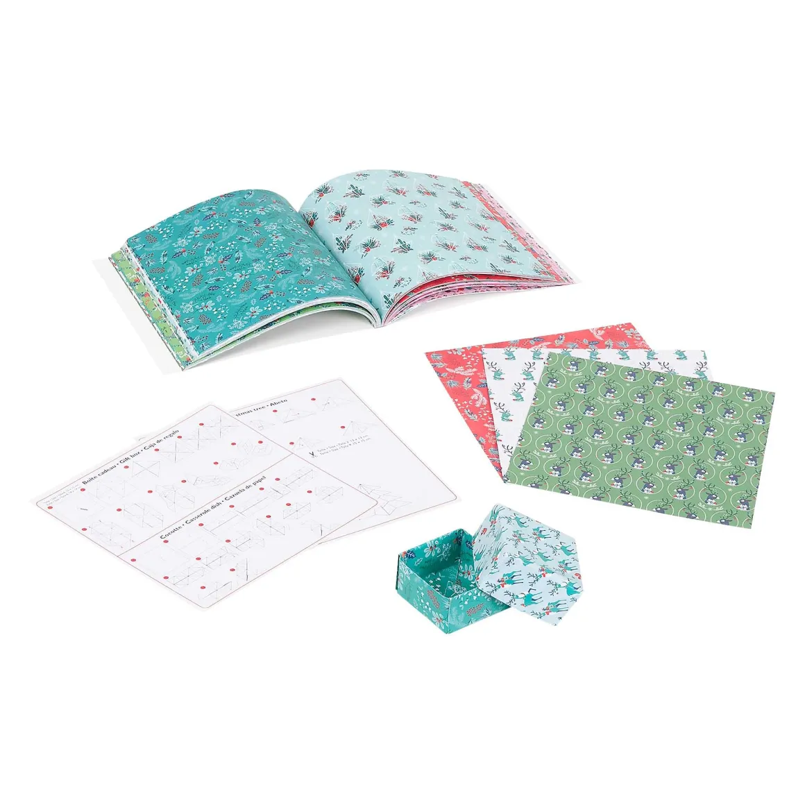 Papier Unitaire*Draeger Paris 100 papiers Origami - Noël des rennes