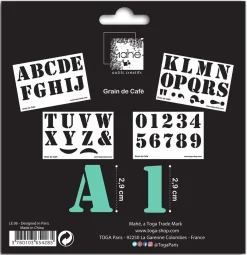 Accessoires & Outils De Diy|Bullet Journal*Draeger Paris 1 pochoir alphabet - 21x30cm - Grain de Café