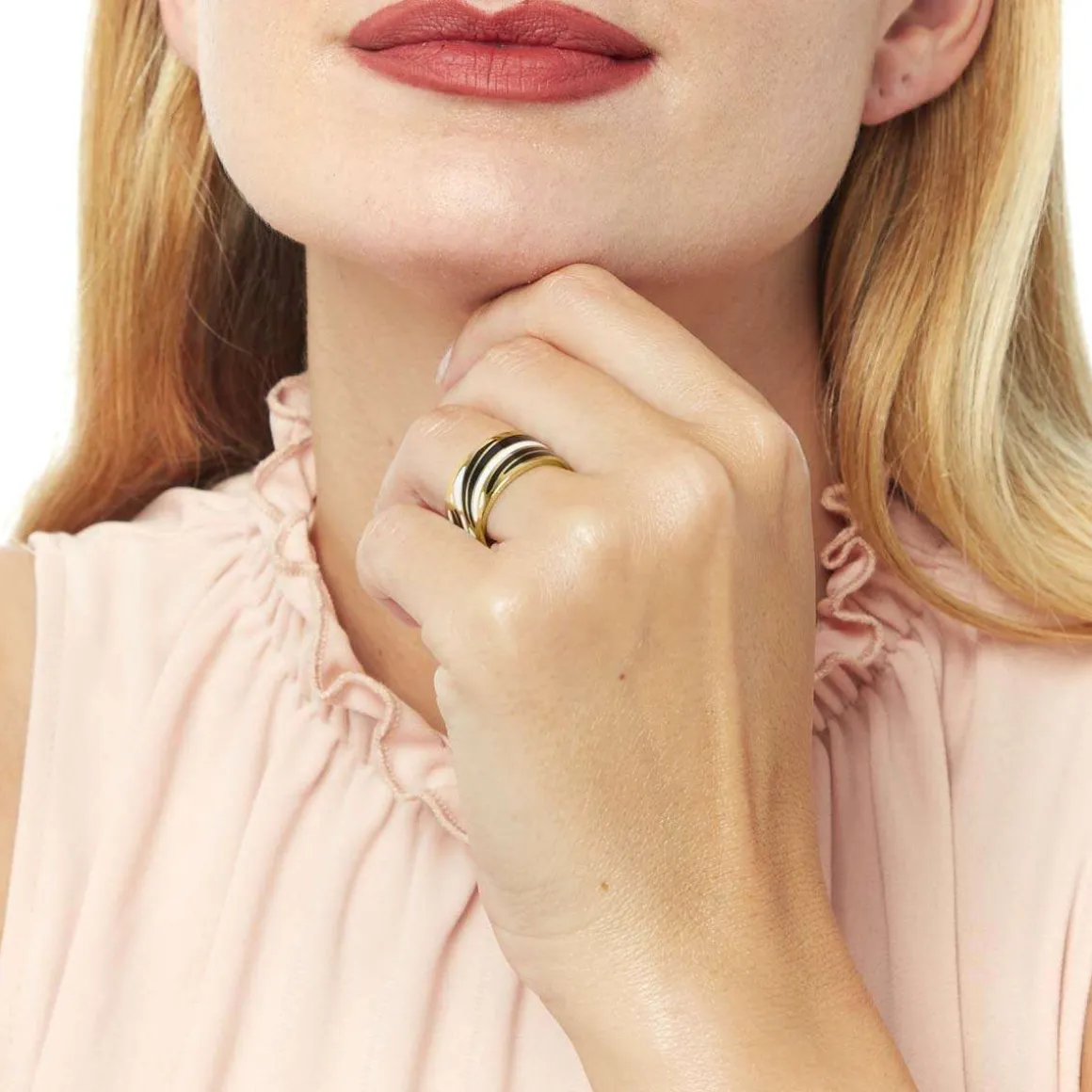 Bagues*Draeger Paris Bague Acier Cocktail Vague