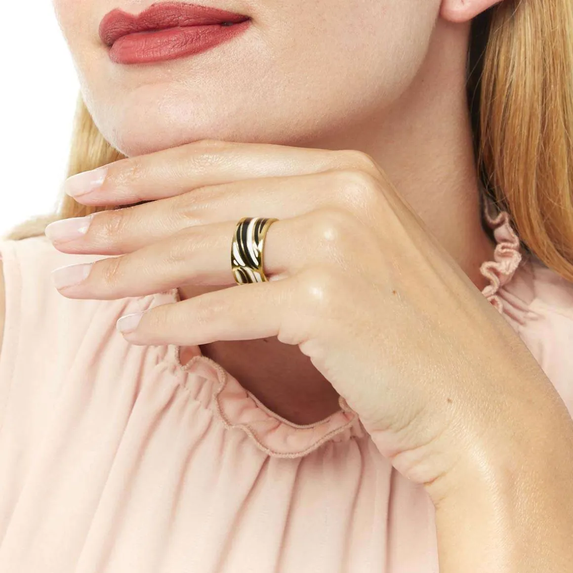 Bagues*Draeger Paris Bague Acier Cocktail Vague