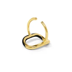 Bagues*Draeger Paris Bague Ovale Email Duo Noir et Doré