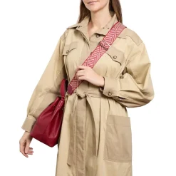 Bandoulieres De Sac*Draeger Paris Bandoulière Pour Sac - Motif Chevrons Bordeaux