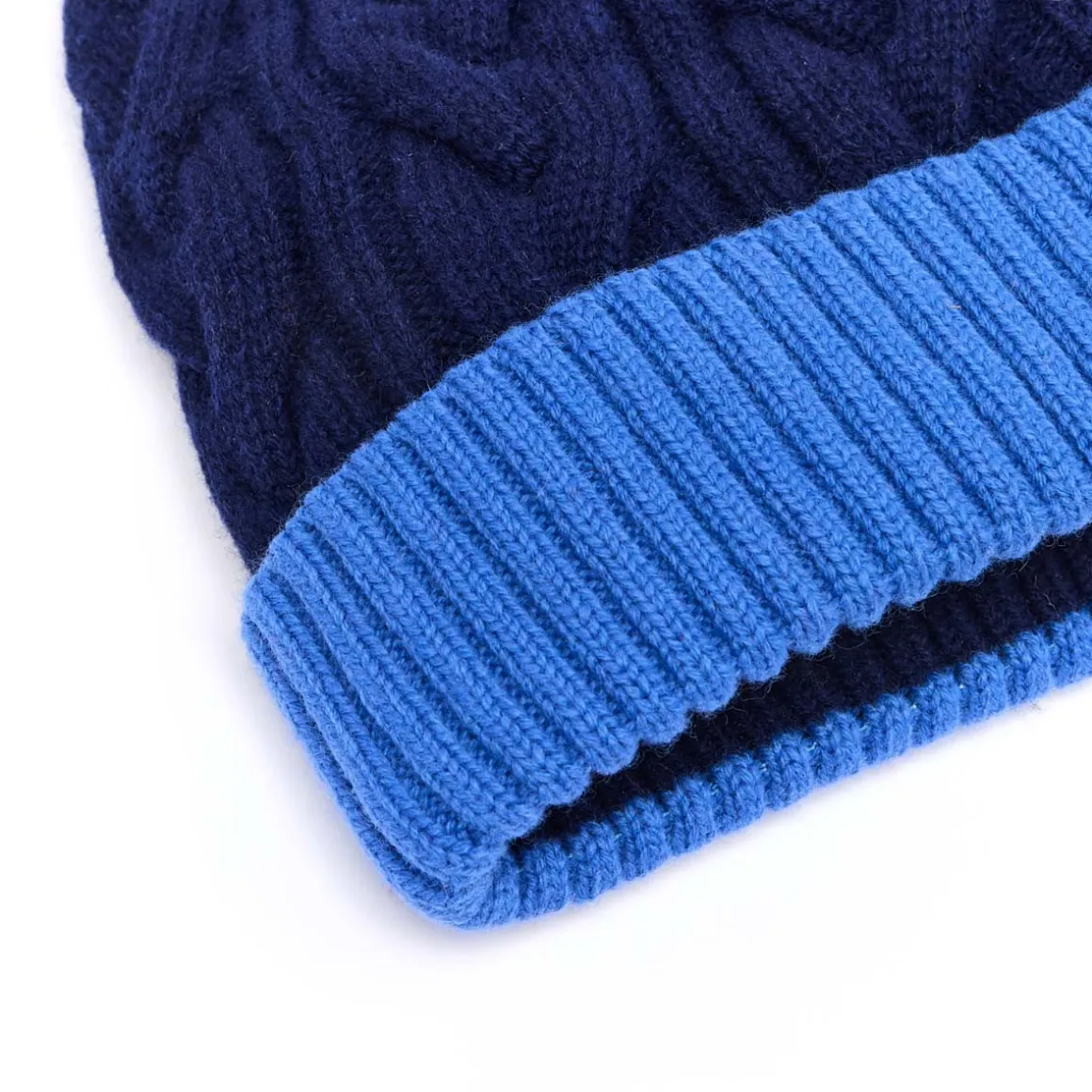 Bonnets*Draeger Paris Bonnet Bicolore Avec Pompon en Laine