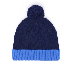 Bonnets*Draeger Paris Bonnet Bicolore Avec Pompon en Laine