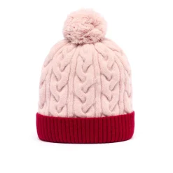 Bonnets*Draeger Paris Bonnet Bicolore Avec Pompon en Laine