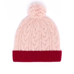 Bonnets*Draeger Paris Bonnet Bicolore Avec Pompon en Laine