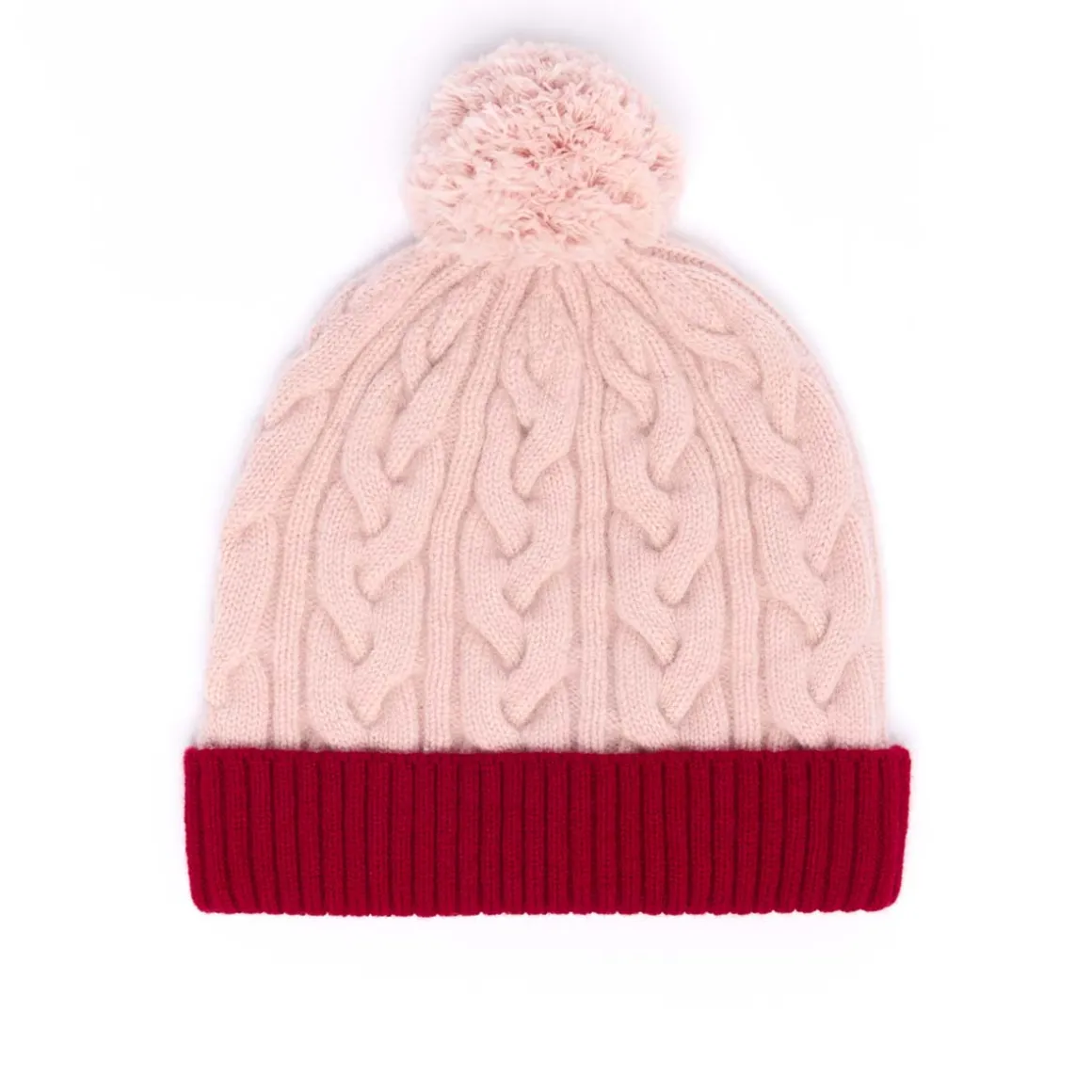 Bonnets*Draeger Paris Bonnet Bicolore Avec Pompon en Laine