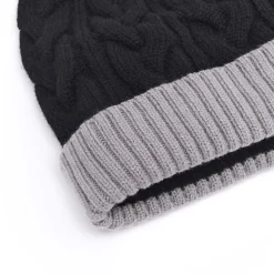 Bonnets*Draeger Paris Bonnet Bicolore Avec Pompon en Laine