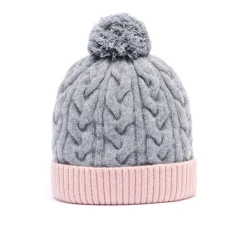 Bonnets*Draeger Paris Bonnet Bicolore Avec Pompon en Laine