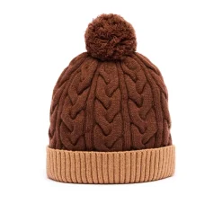 Bonnets*Draeger Paris Bonnet Bicolore Avec Pompon en Laine