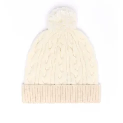 Bonnets*Draeger Paris Bonnet Bicolore Avec Pompon en Laine