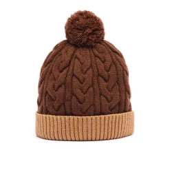 Bonnets*Draeger Paris Bonnet Bicolore Avec Pompon en Laine