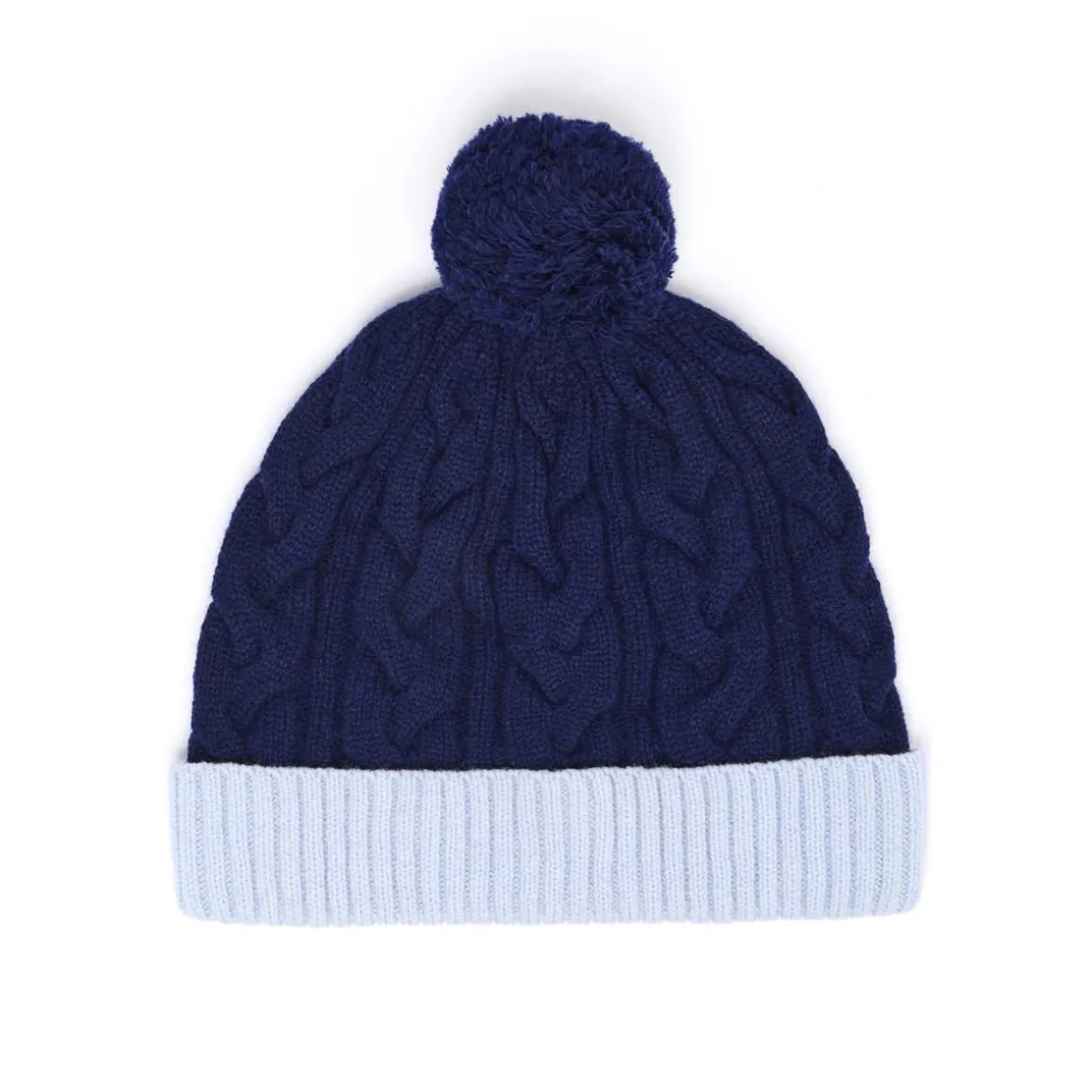 Bonnets*Draeger Paris Bonnet Bicolore Avec Pompon en Laine