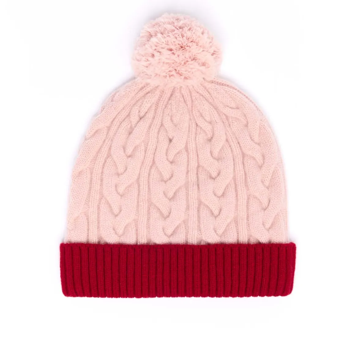 Bonnets*Draeger Paris Bonnet Bicolore Avec Pompon en Laine