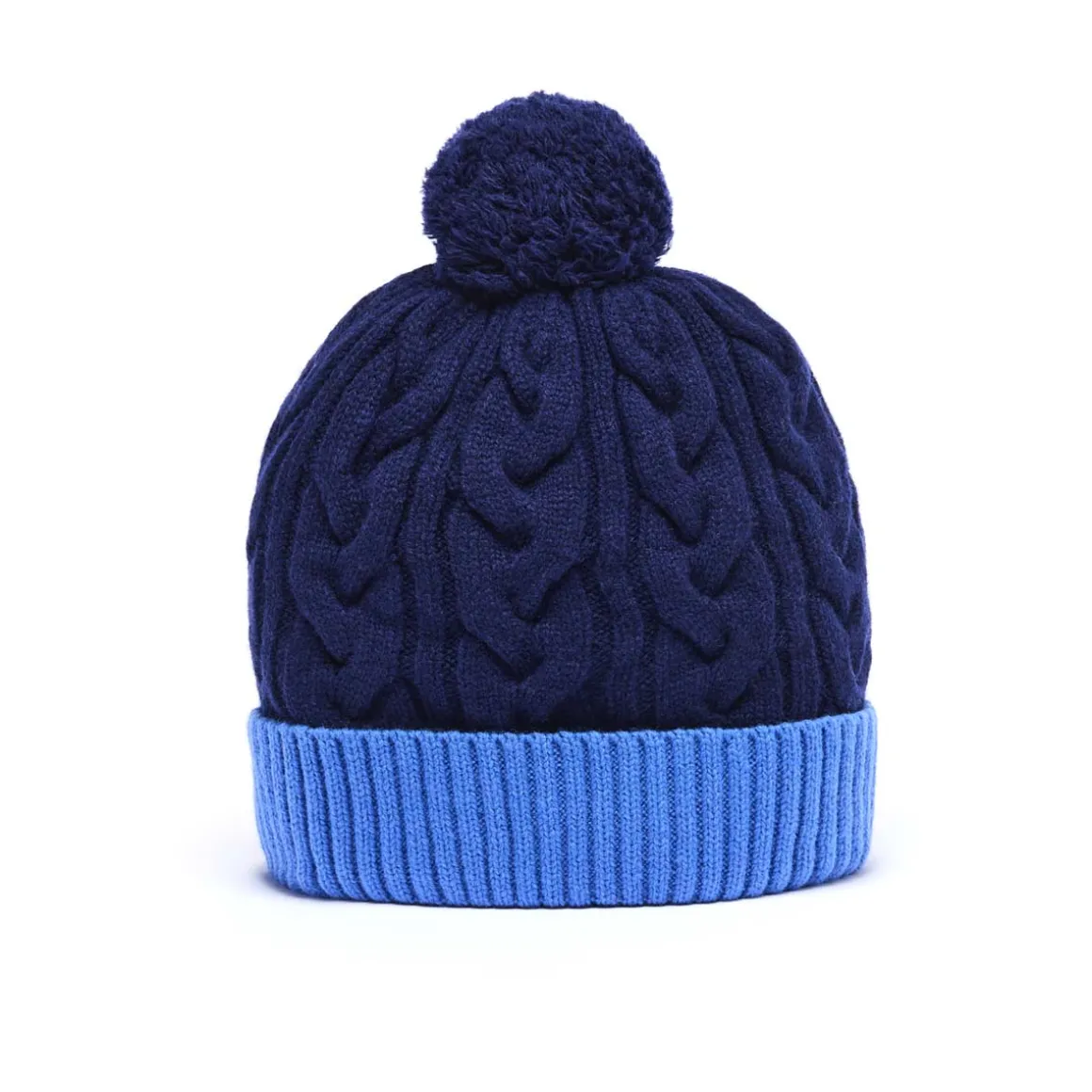 Bonnets*Draeger Paris Bonnet Bicolore Avec Pompon en Laine