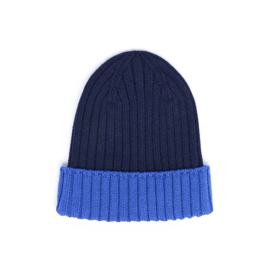 Bonnets*Draeger Paris Bonnet Bicolore en Laine – Bleu marine et Bleu roi