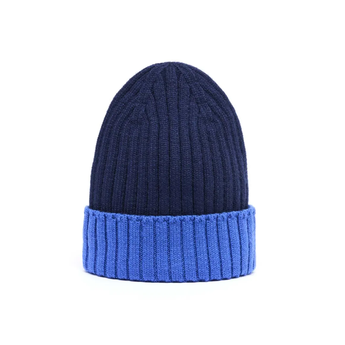 Bonnets*Draeger Paris Bonnet Bicolore en Laine – Bleu marine et Bleu roi