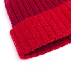 Bonnets*Draeger Paris Bonnet Bicolore en Laine – Bordeaux et Rouge