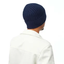 Bonnets*Draeger Paris Bonnet Cotelé Uni Marine - Taille unique
