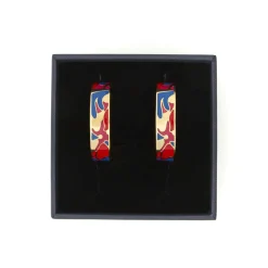 Boucles D'oreilles*Draeger Paris Boucles d'oreilles Créoles Email RIO Fleurs