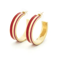 Boucles D'oreilles*Draeger Paris Boucles d'Oreilles Créoles Rio Rouge Fuchsia