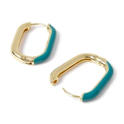 Boucles D'oreilles*Draeger Paris Boucles d'Oreilles Email - Pétrole