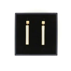 Boucles D'oreilles*Draeger Paris Boucles d'oreilles Email Barre New-York - Crème