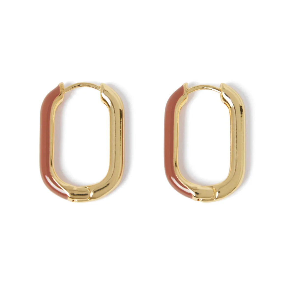 Boucles D'oreilles*Draeger Paris Boucles d'oreilles émail camel