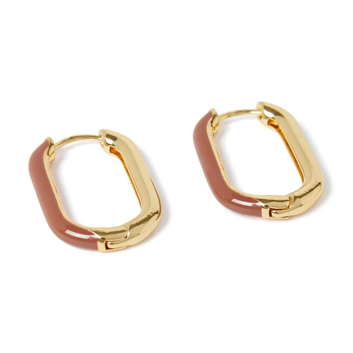 Boucles D'oreilles*Draeger Paris Boucles d'oreilles émail camel