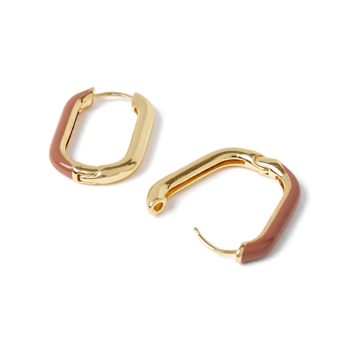 Boucles D'oreilles*Draeger Paris Boucles d'oreilles émail camel