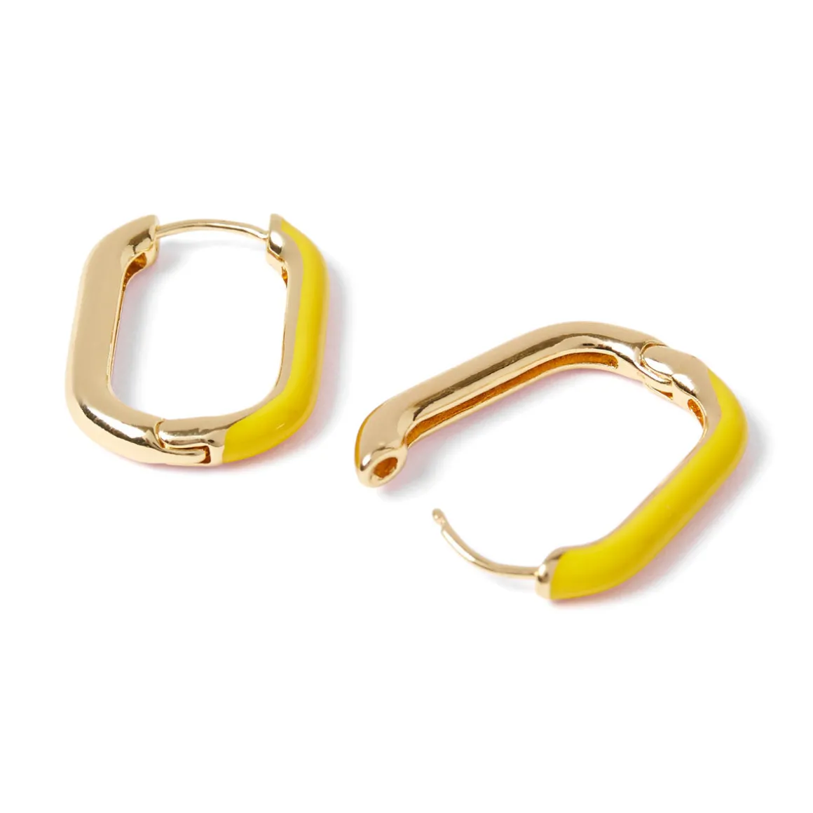 Boucles D'oreilles*Draeger Paris Boucles d'oreilles émail jaune