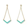 Boucles D'oreilles*Draeger Paris Boucles d'oreilles V émail turquoise
