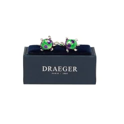 Boutons De Manchette*Draeger Paris Boutons de manchettes - Tortue de mer - Vert et Violet - Homme
