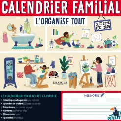 Organiseurs|Calendriers*Draeger Paris Calendrier familial 2024-2025 - 28,5x28 cm - L'organise tout