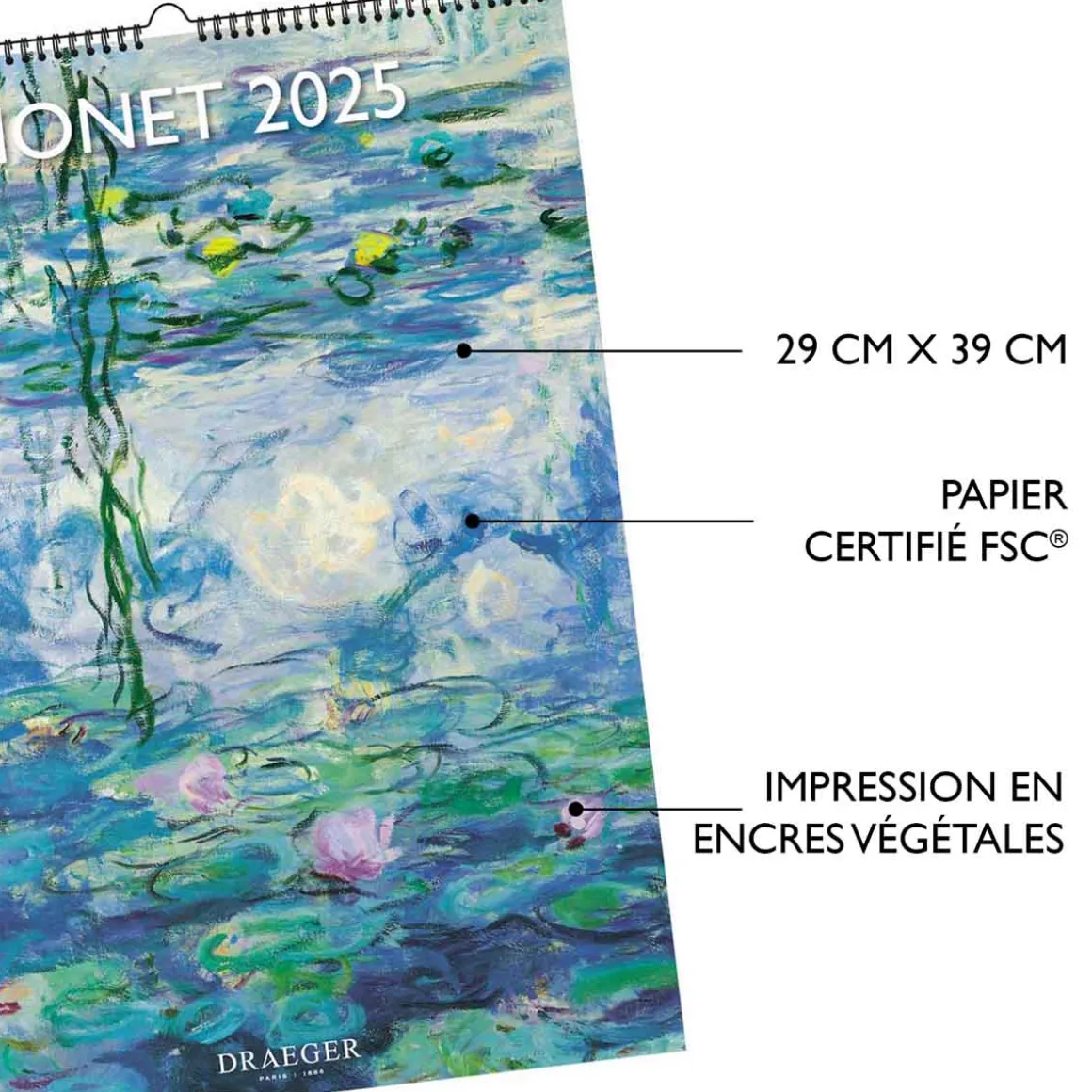 Calendriers|Agendas*Draeger Paris Calendrier Mural déco 29x39 cm 2025