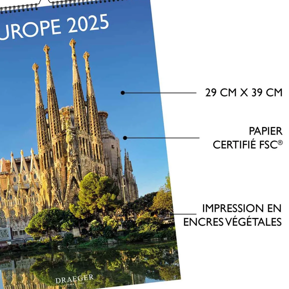 Calendriers|Agendas*Draeger Paris Calendrier Mural déco 29x39 cm 2025