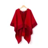 Foulards & Capes*Draeger Paris Cape Bicolore d'Hiver - Bordeaux et Rouge