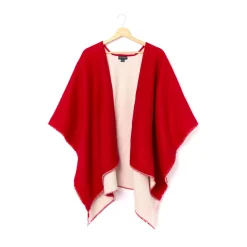 Foulards & Capes*Draeger Paris Cape Réversible d'Hiver - Rouge et Ivoire
