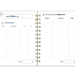 Organiseurs|Carnets & Blocs-notes*Draeger Paris Carnet budget à spirales A5 - 192 pages - Bleu marine