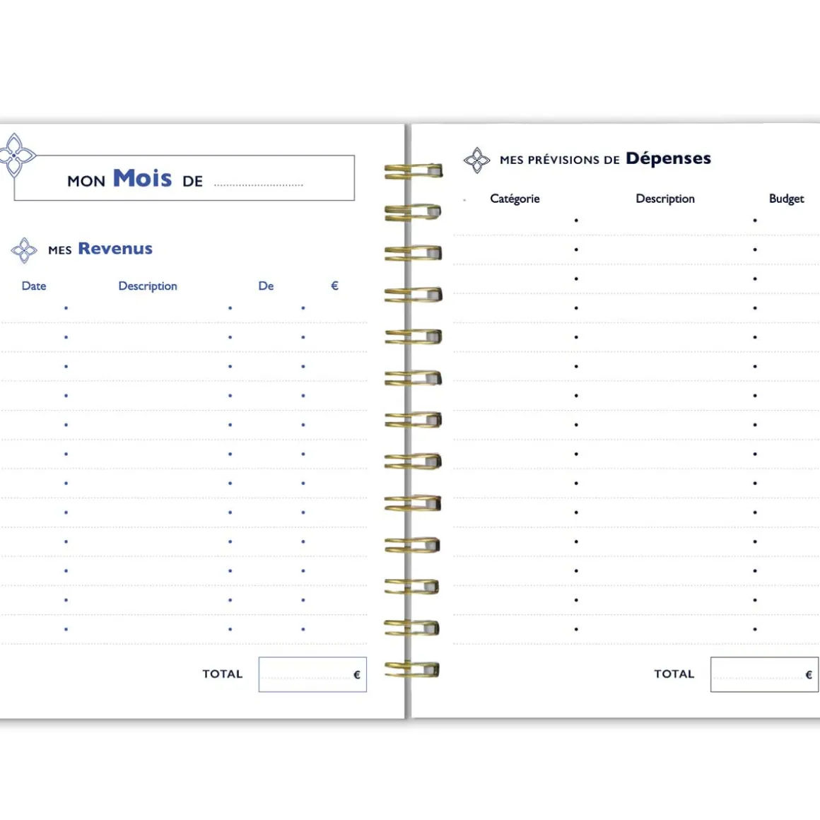 Organiseurs|Carnets & Blocs-notes*Draeger Paris Carnet budget à spirales A5 - 192 pages - Bleu marine