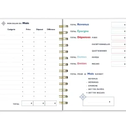 Organiseurs|Carnets & Blocs-notes*Draeger Paris Carnet budget à spirales A5 - 192 pages - Bleu marine