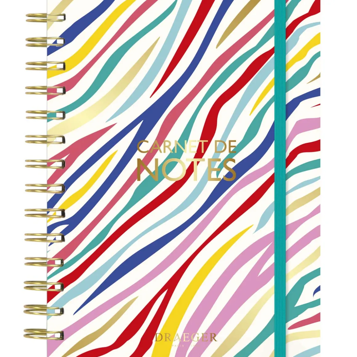 Organiseurs|Carnets & Blocs-notes*Draeger Paris Carnet de notes à spirales A5 - 180 pages - Rayures zébrées multicolores