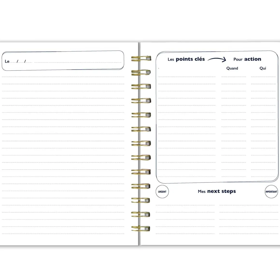 Organiseurs|Carnets & Blocs-notes*Draeger Paris Carnet de réunion à spirales A5 - 192 pages - Turquoise