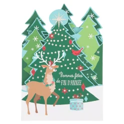 Cartes De Noêl*Draeger Paris Carte de vœux accordéon - Forêt de Noël