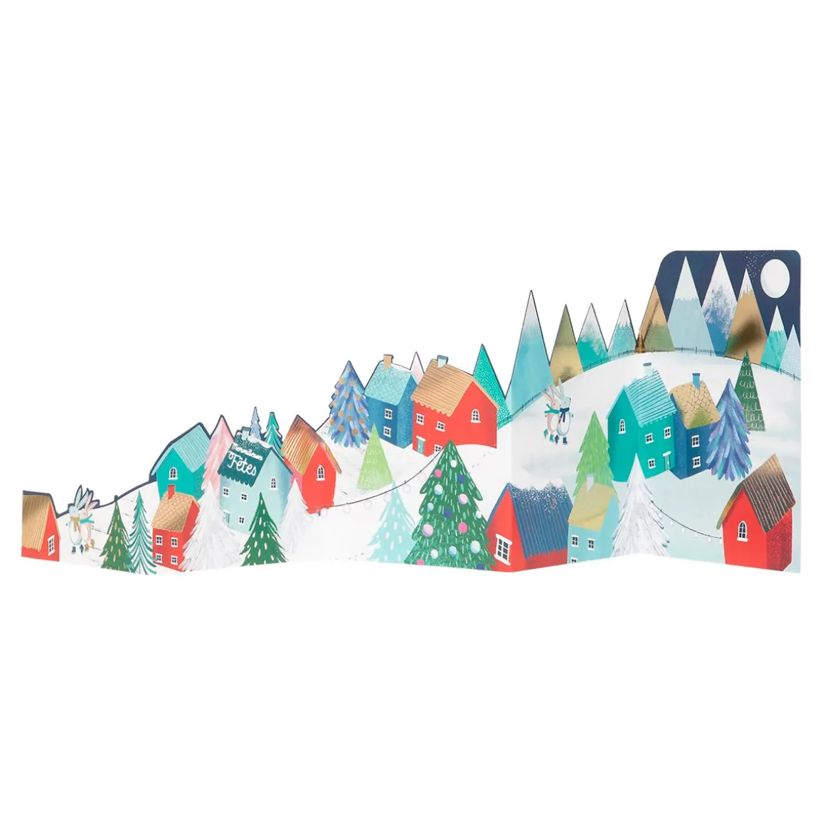 Cartes De Noêl*Draeger Paris Carte de Vœux Accordéon - Patinoire de Noël