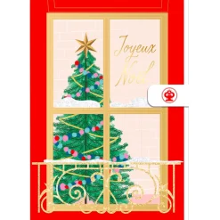 Cartes De Noêl*Draeger Paris Carte de vœux Fenêtre Sapin